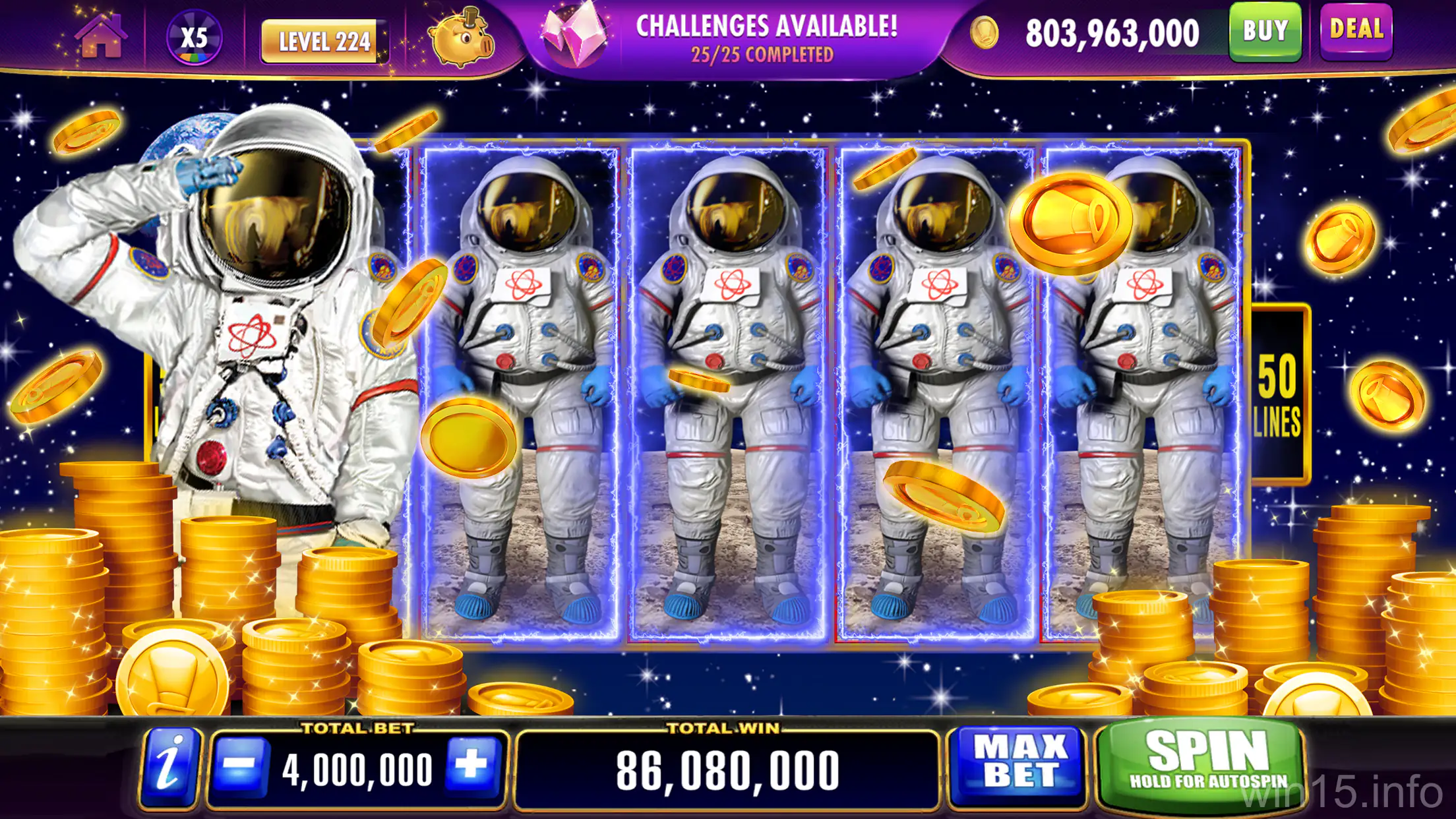 Interface de apostas 15 win bet